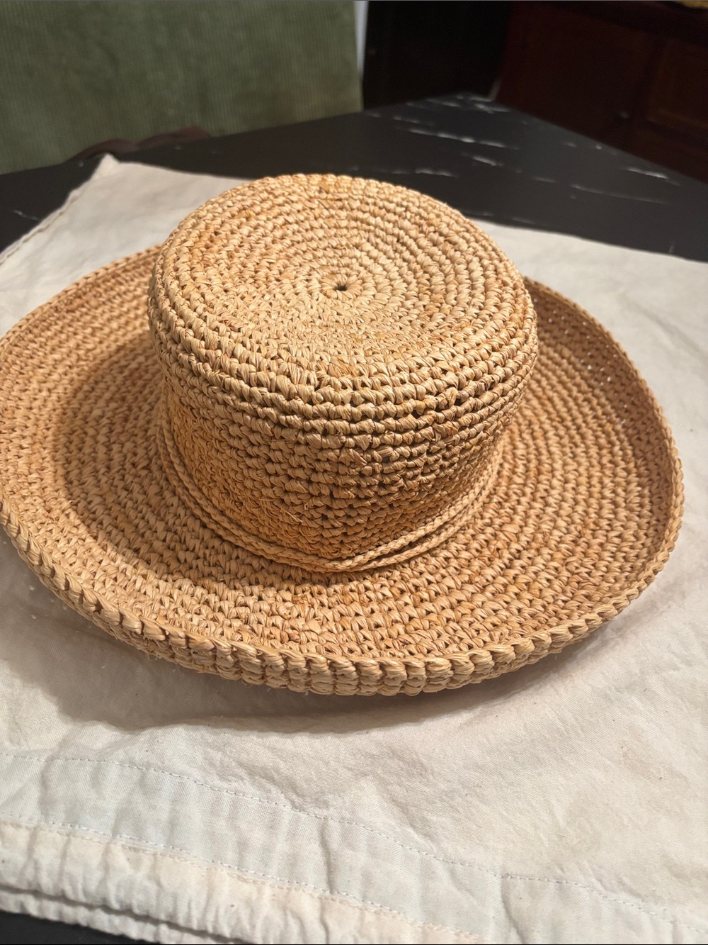 Scala Woven Straw Sun Hat in Natural Tan
